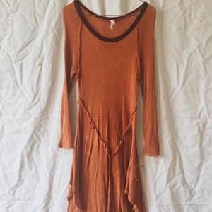 Burnt orange knit slip tunic Free People